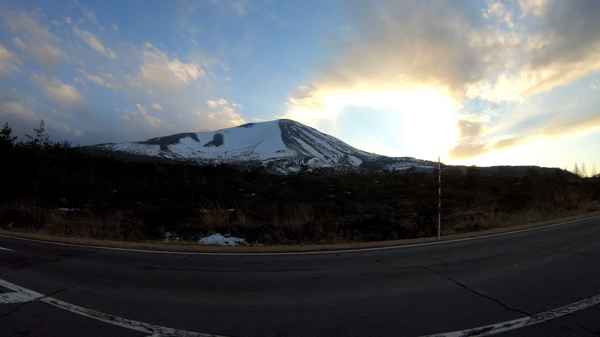 Snow-Capped Peak at Sunset, Gunma