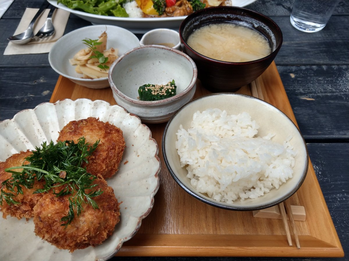 Spring Lunch in Kamakura — Crispy Patties & Fresh Rice