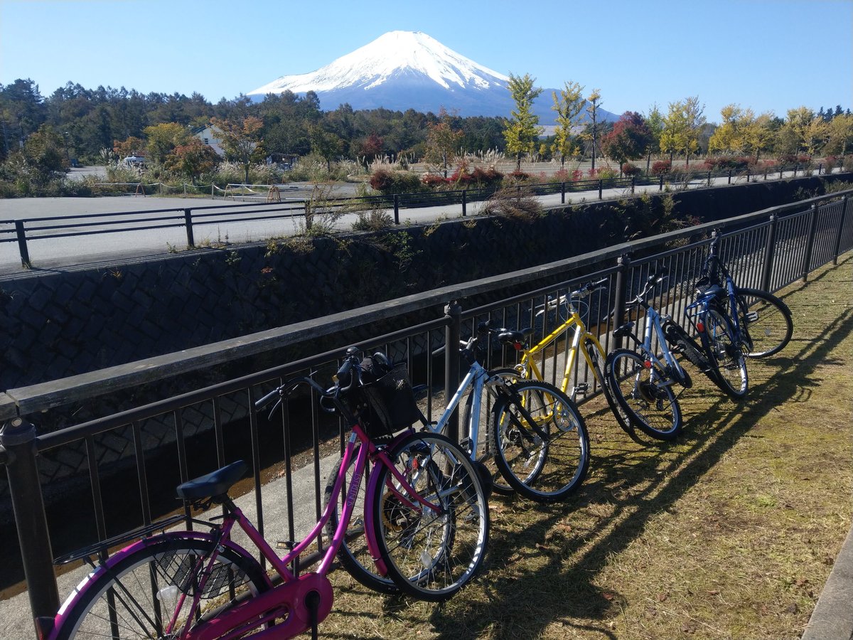 Cycling by a Snow-Capped Peak, Yamanashi photo 2