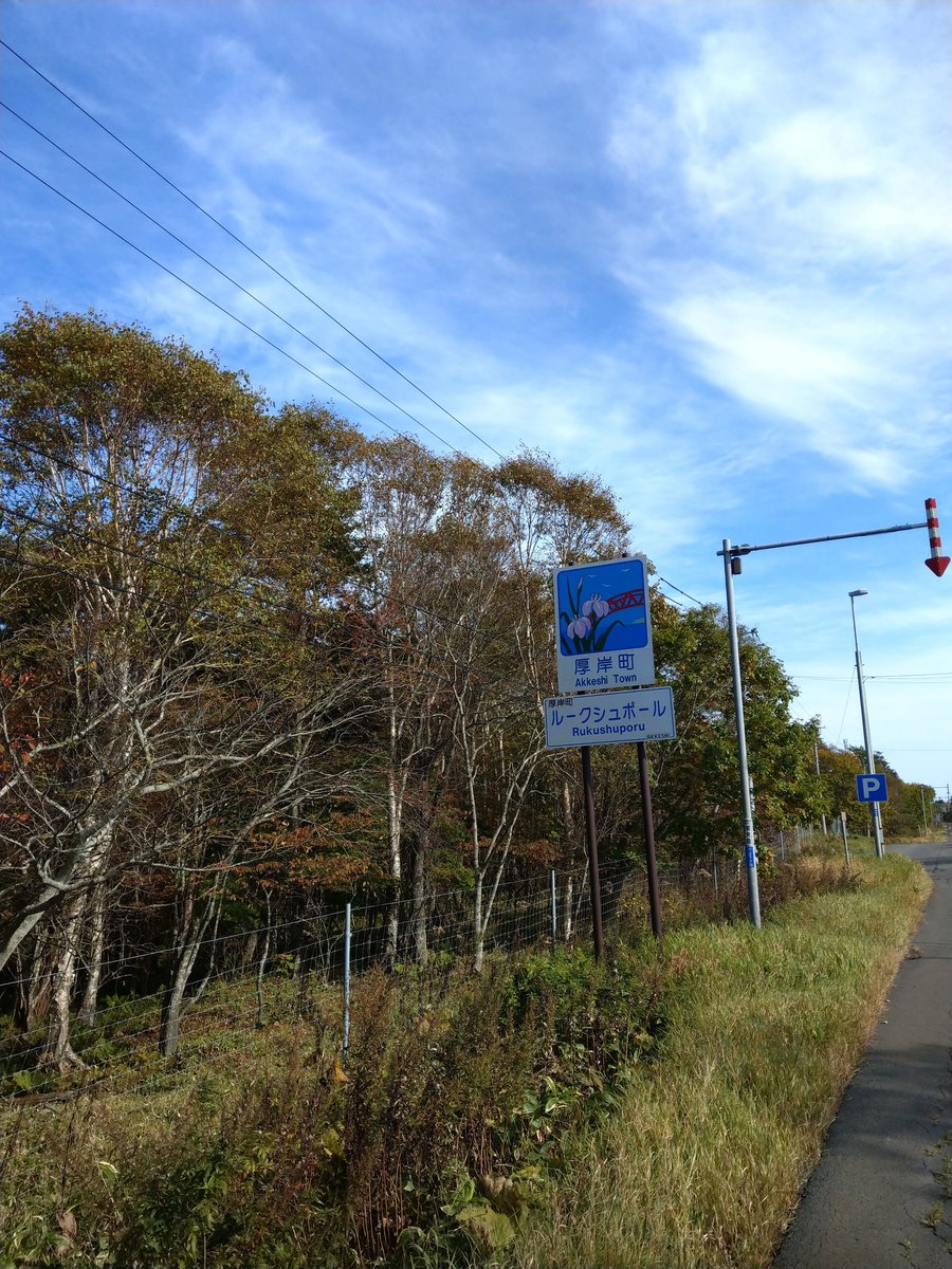 Autumn Road Sign, Rural Hokkaido