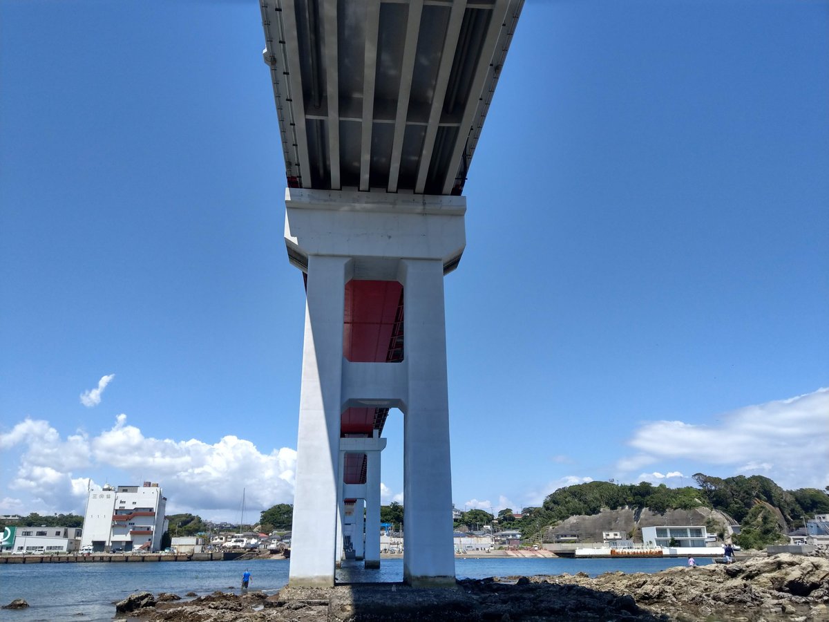 Bridge Pillar and Coastal Town, Kanagawa