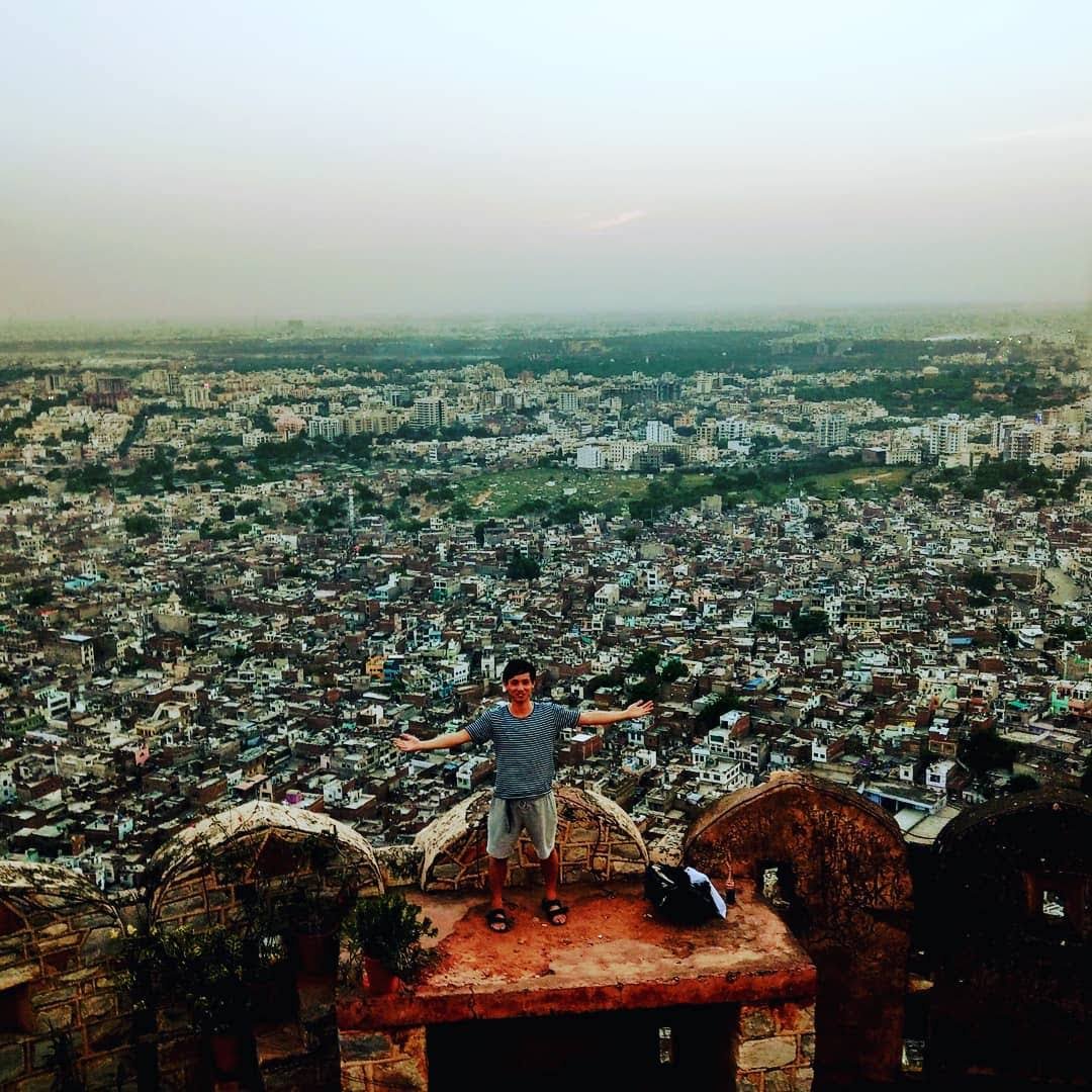 Sprawling City View from a Historic Vantage Point, India