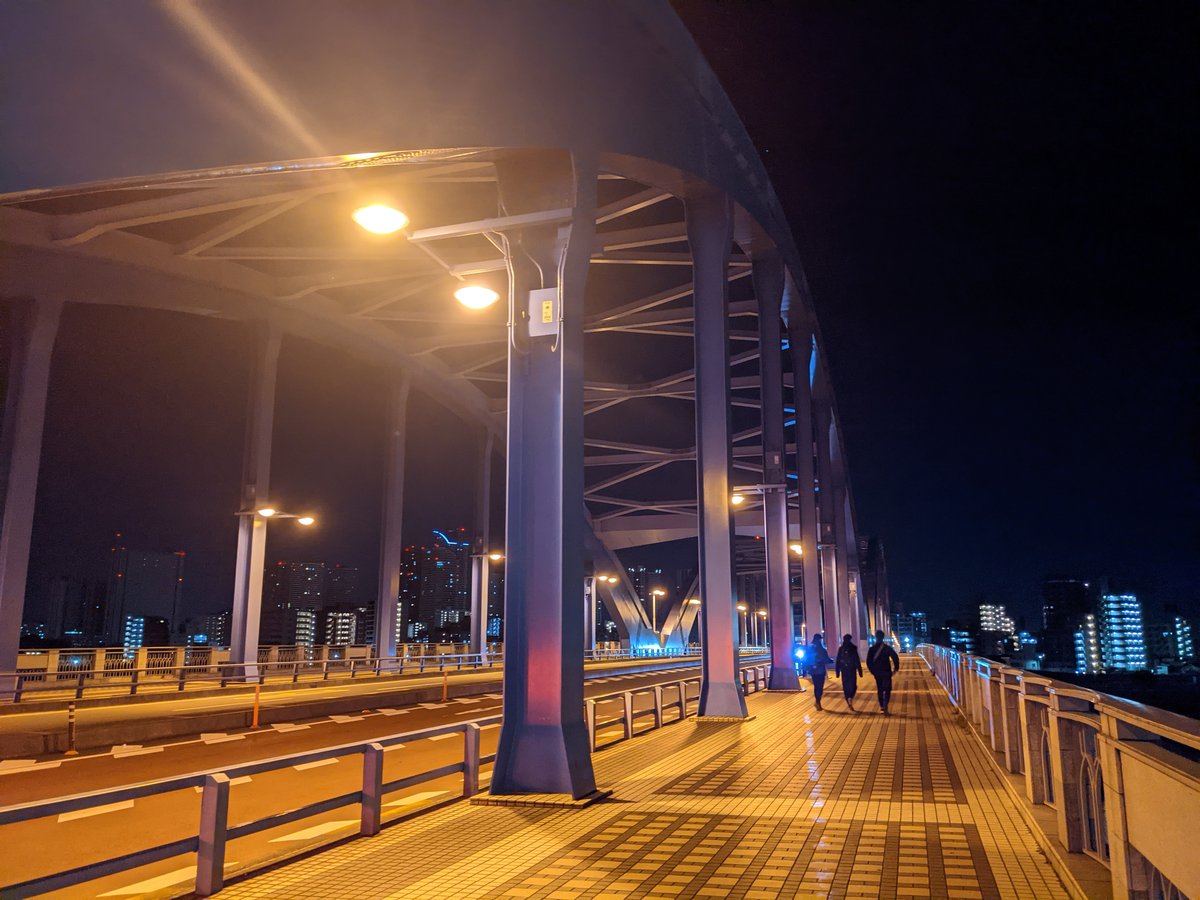 Denenchofu Bridge at Night, Tokyo Skyline