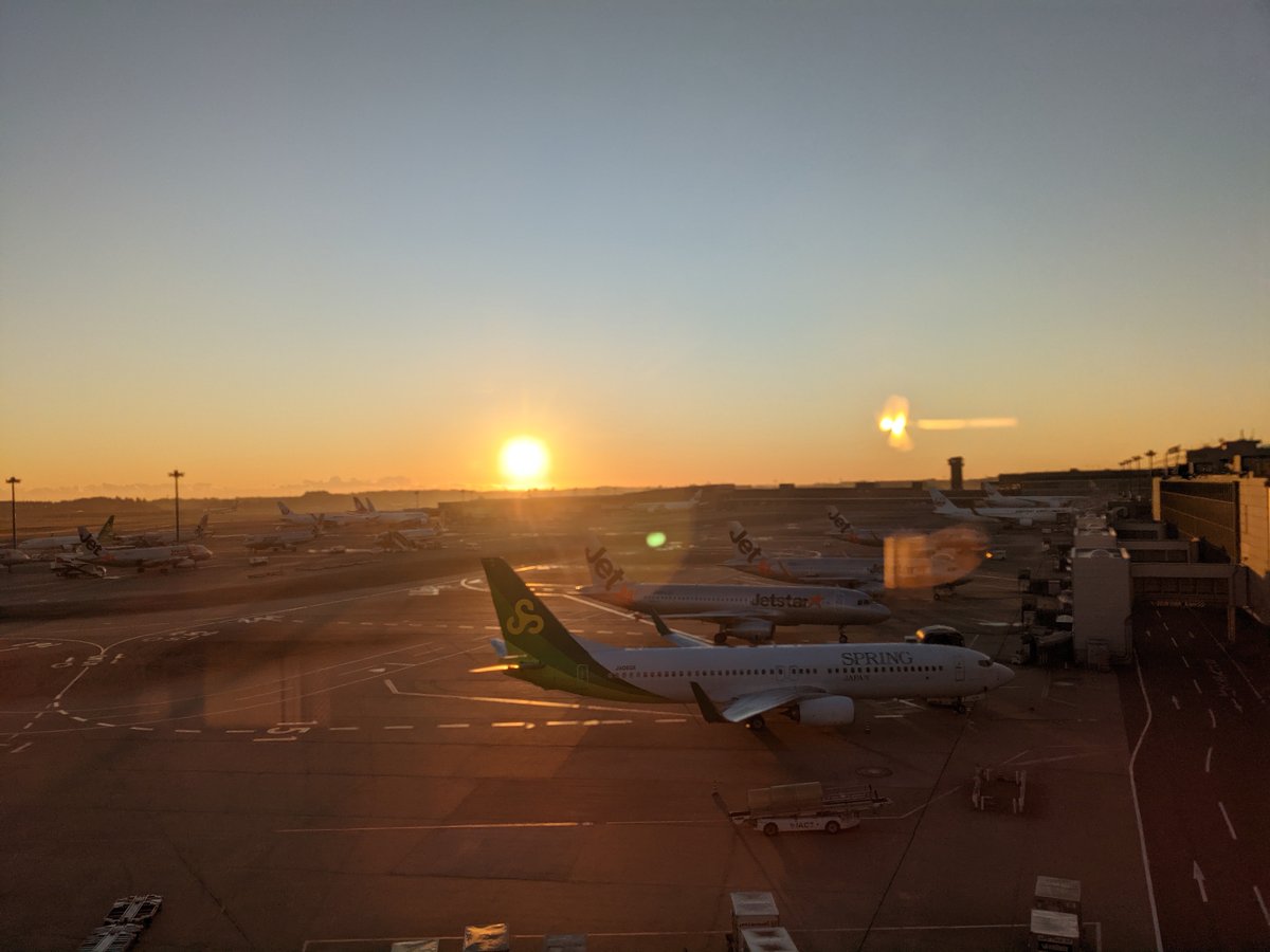 Dawn at Narita Airport, Chiba — Golden Runway Moment