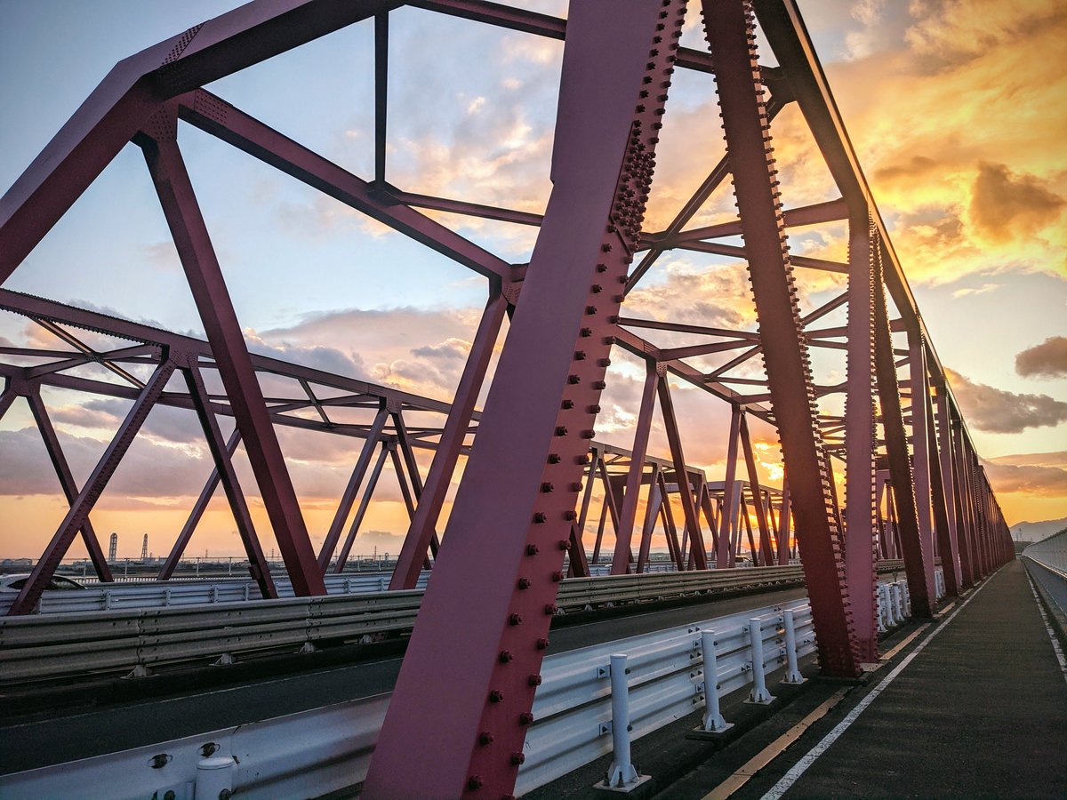 Fukuyoshi Bridge Sunset, Kuwana Mie