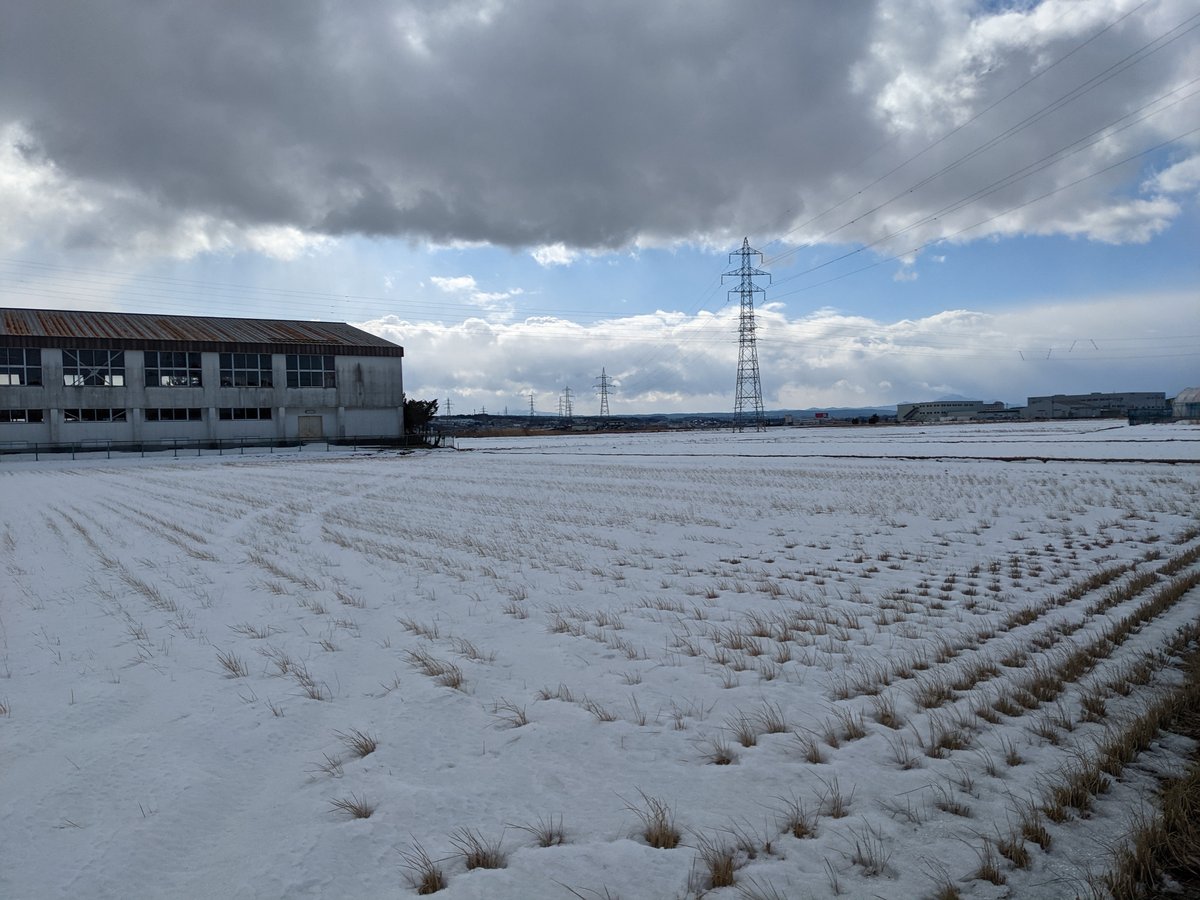 Snowy Rice Fields in Shimonaga, Hachinohe, Aomori