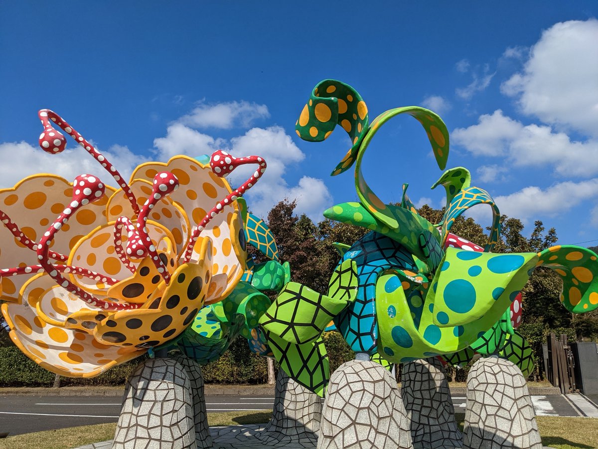 Yusui's Polka-Dot Pumpkin Sculptures, Kagoshima