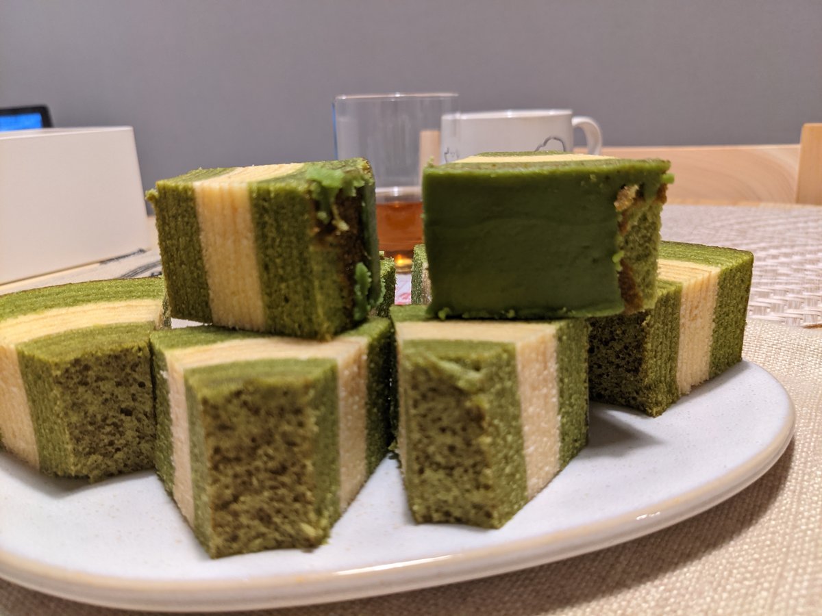 Matcha Castella Cake at Azamino, Yokohama