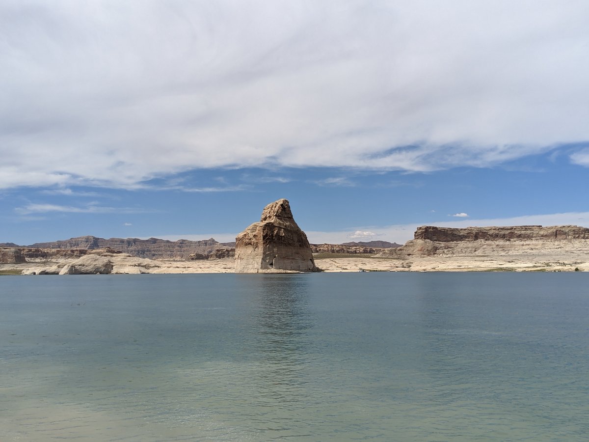 Chimney Rock Rising from a Desert Lake, USA photo 2