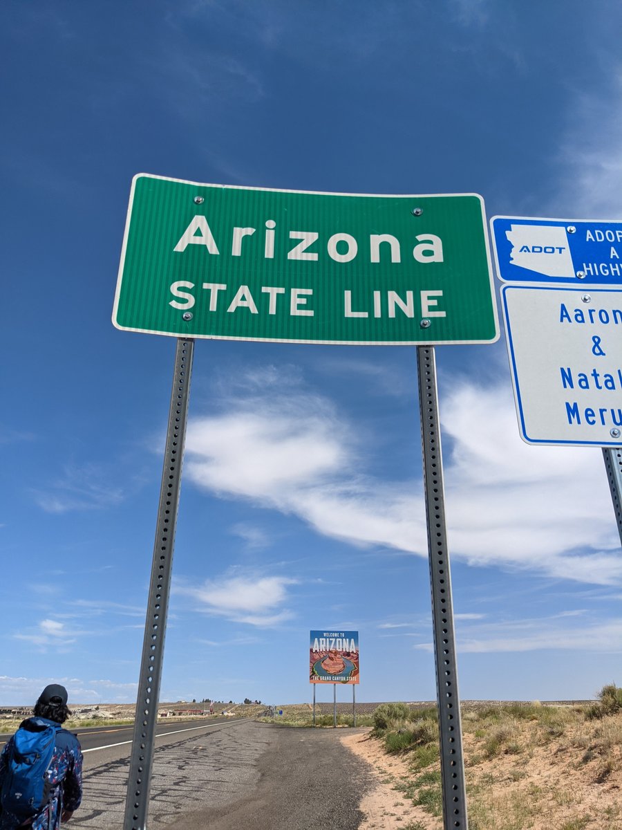 Arizona State Line Crossing, Summer Road Trip USA