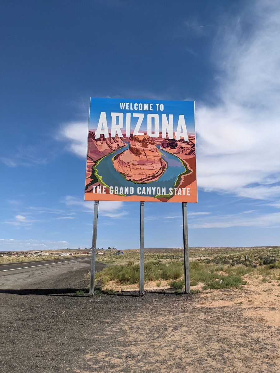 Arizona State Line Crossing, Summer Road Trip USA photo 2