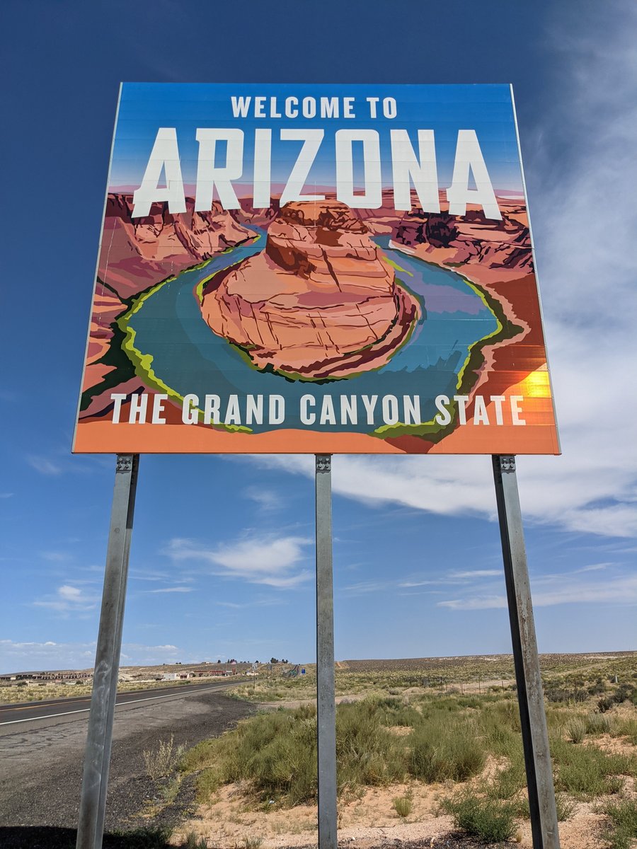 Arizona State Line Crossing, Summer Road Trip USA photo 3