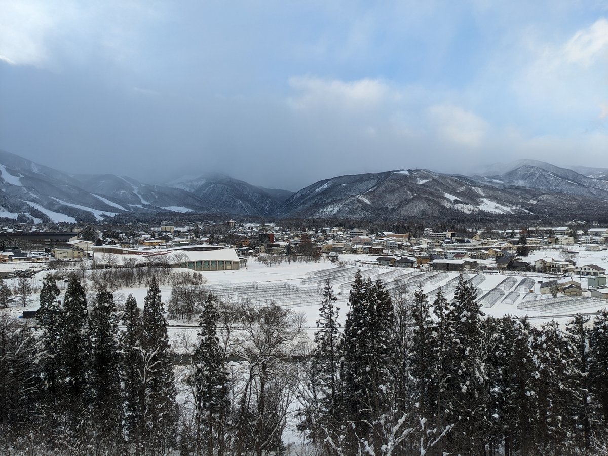 Warabi-daira in Winter Snow, Hakuba with Mt. Shirouma Beyond