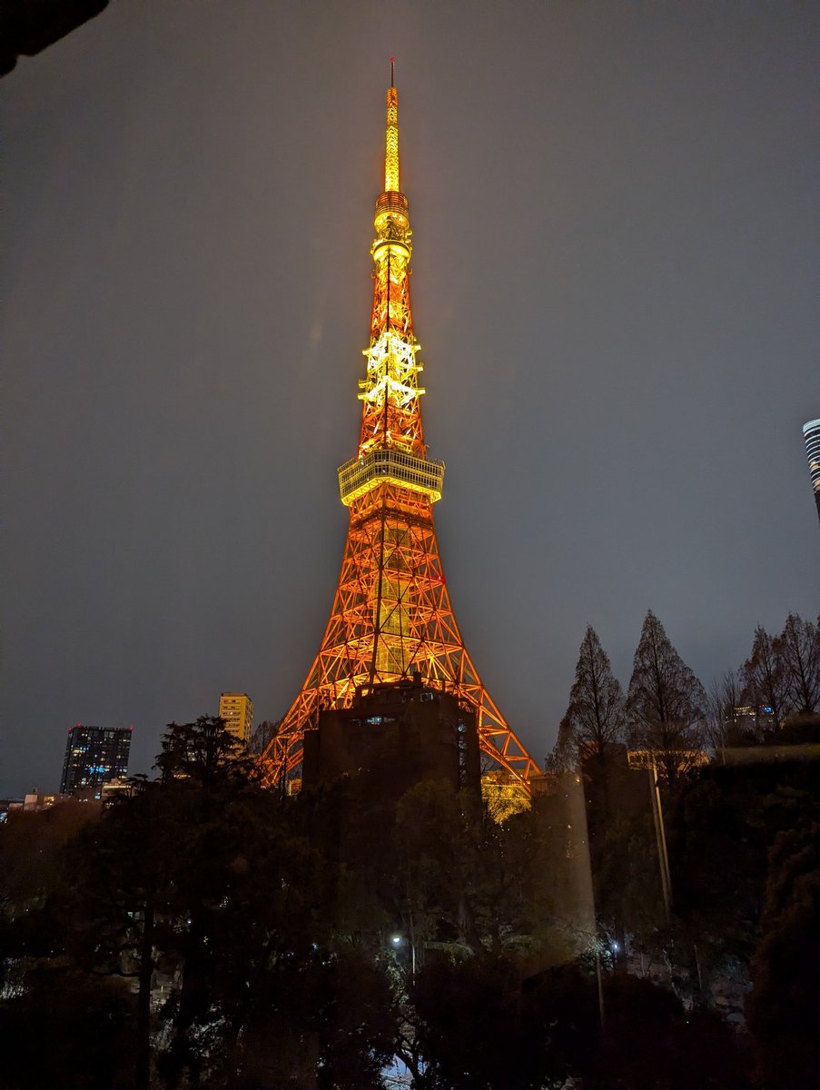 Tokyo Tower Lit Up at Night, Shibakōen