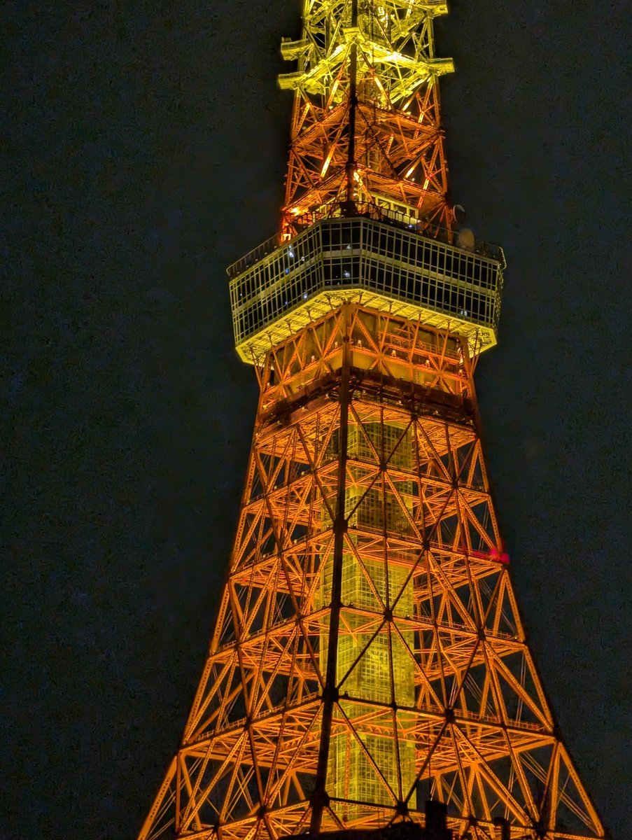 Tokyo Tower Lit Up at Night, Shibakōen photo 3