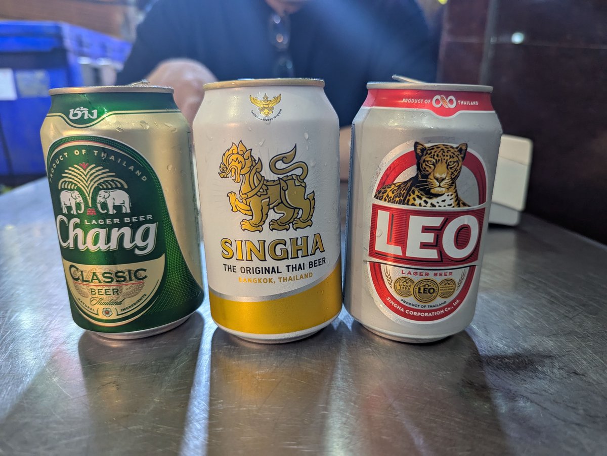 Thai Beer Trio at Yaowarat, Bangkok