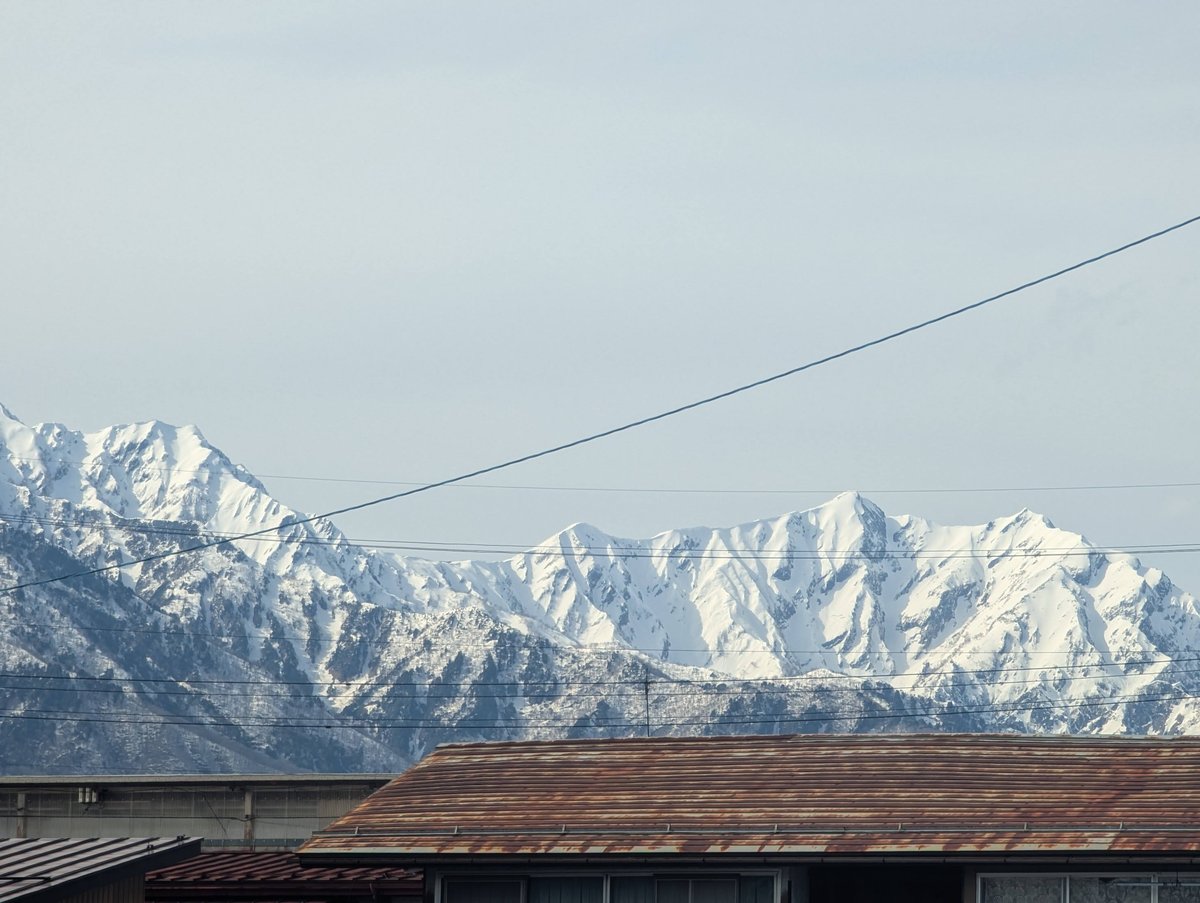 Snow-Capped Alps Framing Ōmachi in March
